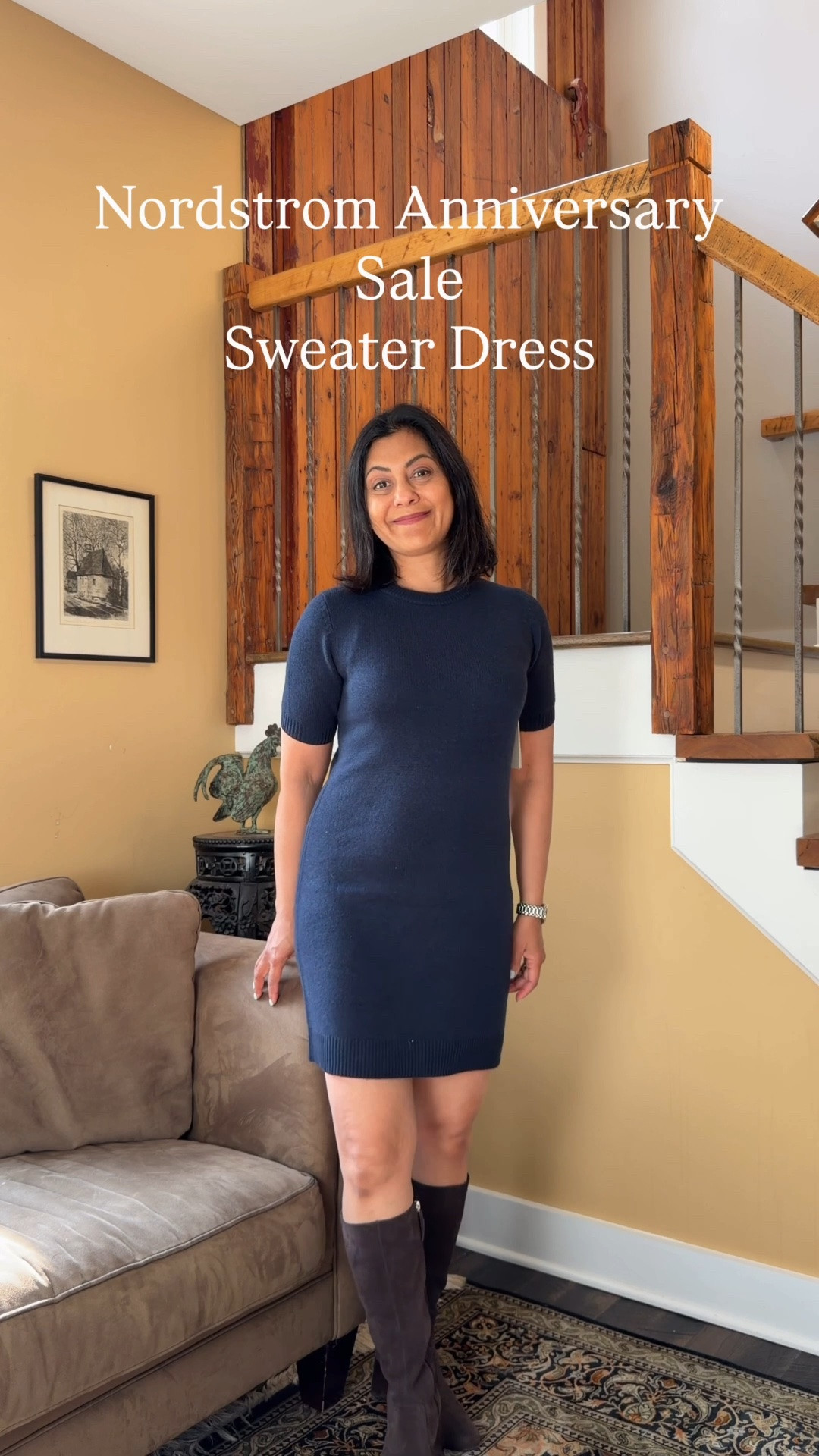 I always have a couple of sweater dresses in my closet for fall and winter dinners and events.  I wear them with knee high boots.  This one is still available and is marked during during the Nordstrom Anniversary Sale. It's a wool and cashmere blend, and so soft! I'm wearing XS but ordered the S for a little more room💙 Nipa 

#sweaterdress #falloutfit #fallfashion #minidress

#LTKSeasonal #LTKOver40 #LTKSaleAlert