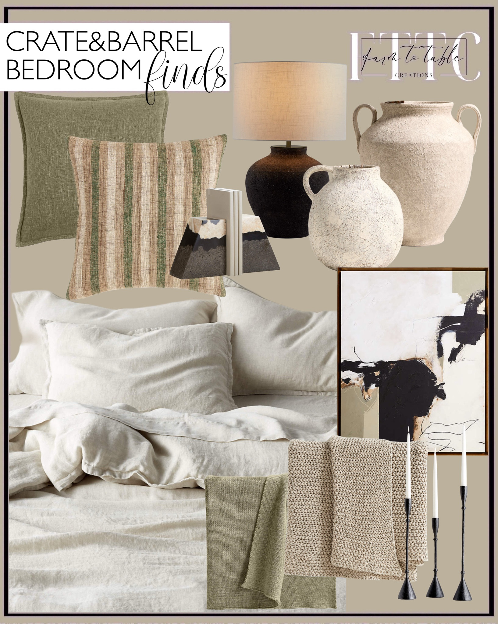 Crate&Barrel Bedroom Finds. Follow @farmtotablecreations on Instagram for more inspiration.

New Natural EUROPEAN FLAX- Certified Linen Copper King Duvet Cover. Chunky knit blanket. Chantilly Throw Blanket. Linen throw pillow. Striped throw pillow. Antiguo white Terracotta Vase. Corfu Black Table Lamp with Linen Drum Shade. Ferric Black Metal Taper Candle Holders, Set of 3. Full of Hope" by Joe Turner Canvas 40"x50" Framed Wall Art Print. Lava Resin Bookends. 

Bedroom | Dining Room | Dining Room Artwork | Bathroom Finds | Bedroom Finds | Bedroom Furniture | nightstands | Home Decor| Fireplace Decor | Spring Refresh |  Bedroom Finds | Neutral Stems | Spring Stems | Bookshelf Decor | Bedroom Space | Cozy Corner | Bathroom | Curated Entryway | Spring  Decor | End of Year Clearance | Trending Decor | Viral Decor  | Coffee Table Decor | Neutral Decor | Fall Stem Sale | Target Finds | Skinny Bench | Bedroom | Living Room | Breakfast Nook | Amazon Home | Target Sale | Loloi Rugs | Magnolia Home | console table | console table styling | faux stems | entryway space | front porch decor | neutral decor | entryway decor | cozy home | affordable decor |  home decor | home inspiration | console styling | entryway rug | cozy moody home | moody home decor | neutral home | bathroom decor | living room | spring decor | Hearth & Hand | Studio McGee | 2025 Home Trends | trending home | Crate&Barrel 




#LTKFindsUnder50 #LTKHome #LTKSaleAlert
