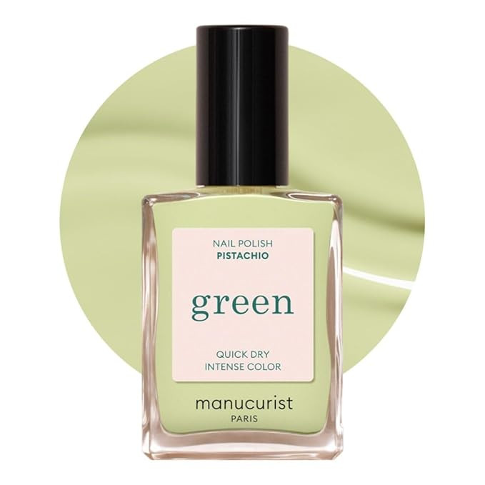 Manucurist Green Quick Dry Nail Polish Pistachio - Pale Green Nail Polish - 9-Free, Plant-Based a... | Amazon (US)