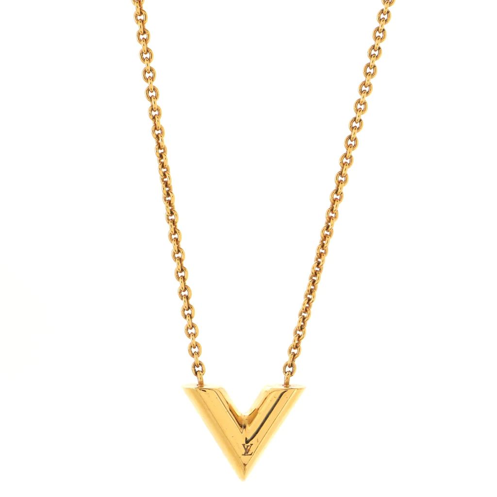 Louis Vuitton Essential V Necklace Metal Gold 171876161 | Rebag