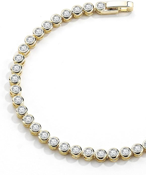 FANZE Classic Tennis Bracelets for Women 3-5MM Cubic Zircon 14K Gold Sliver Plated Bracelet Adjus... | Amazon (US)