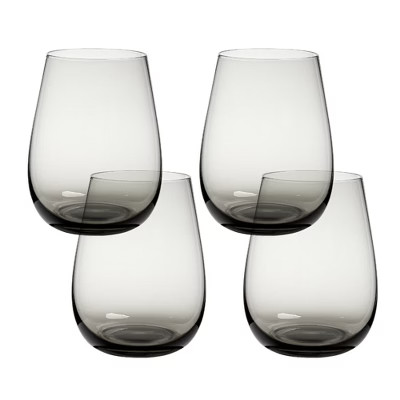 over&back Set of 4 18oz Stemless Mouth-Blown Glasses Smoke: BPA-Free, Lead-Free, Dishwasher & Mic... | Target