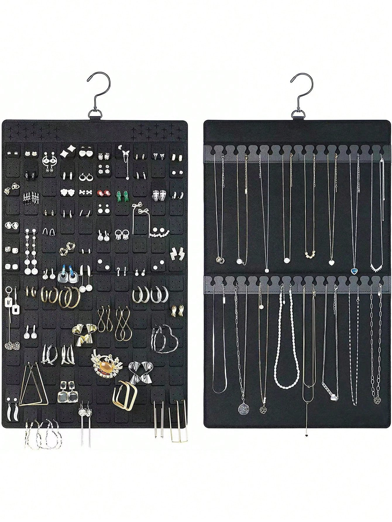 1pc Black Double-sided Wall-mounted Jewelry Organizer Display Stand For Earrings, Necklaces, Ankl... | SHEIN