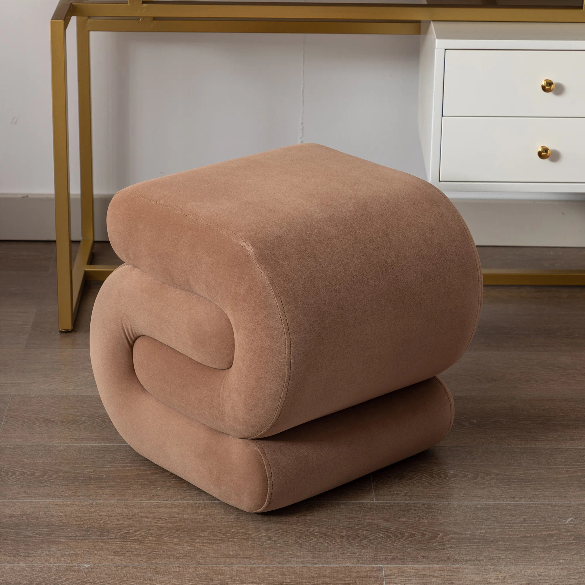 Jaszlyn S-shape Ottoman, Makeup Stool Footstool | Wayfair North America