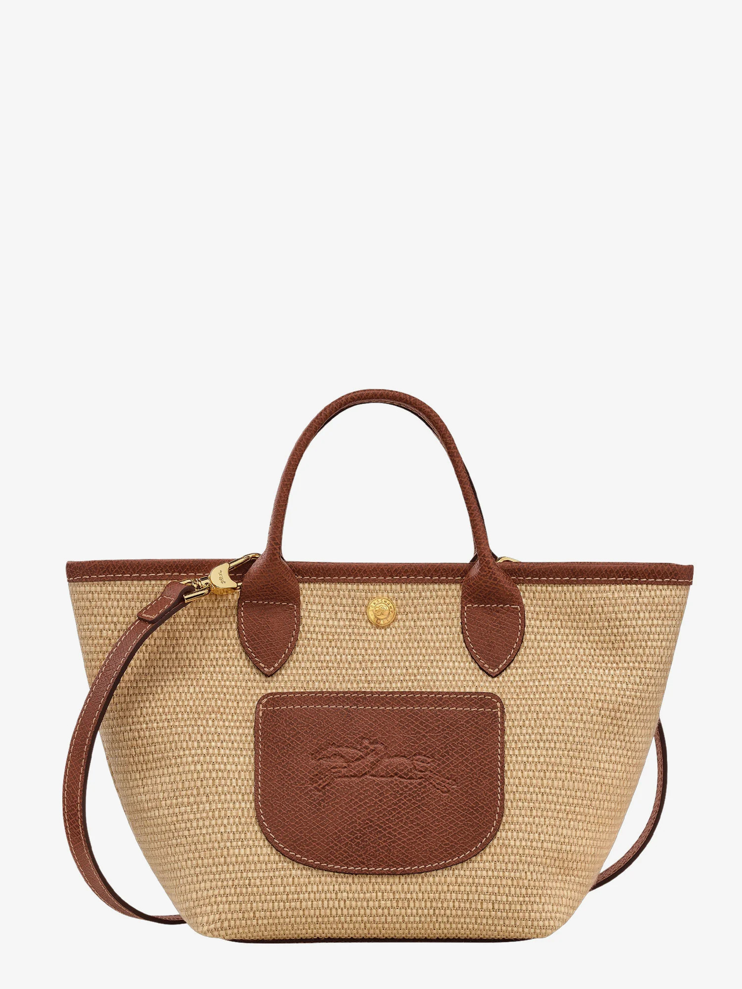 Le Panier Pliage XS rafia and leather crossbody bag - LONGCHAMP PARIS - gender_Woman | Nugnes 1920