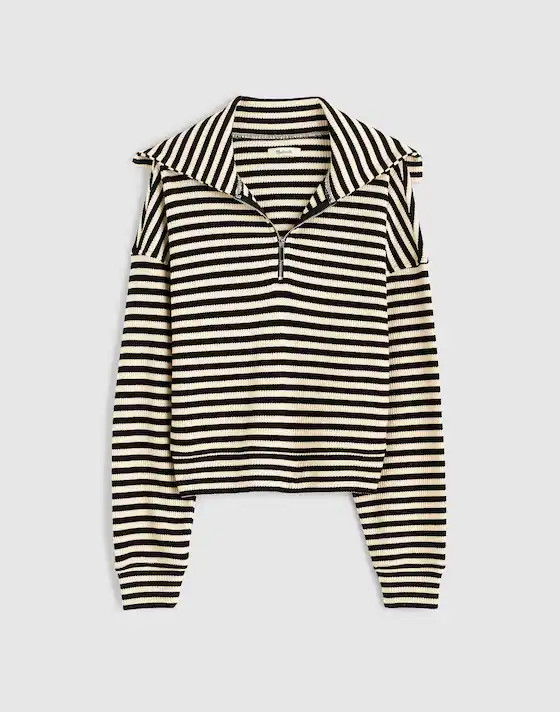 Half-Zip Knit Jacket in Stripe | Madewell