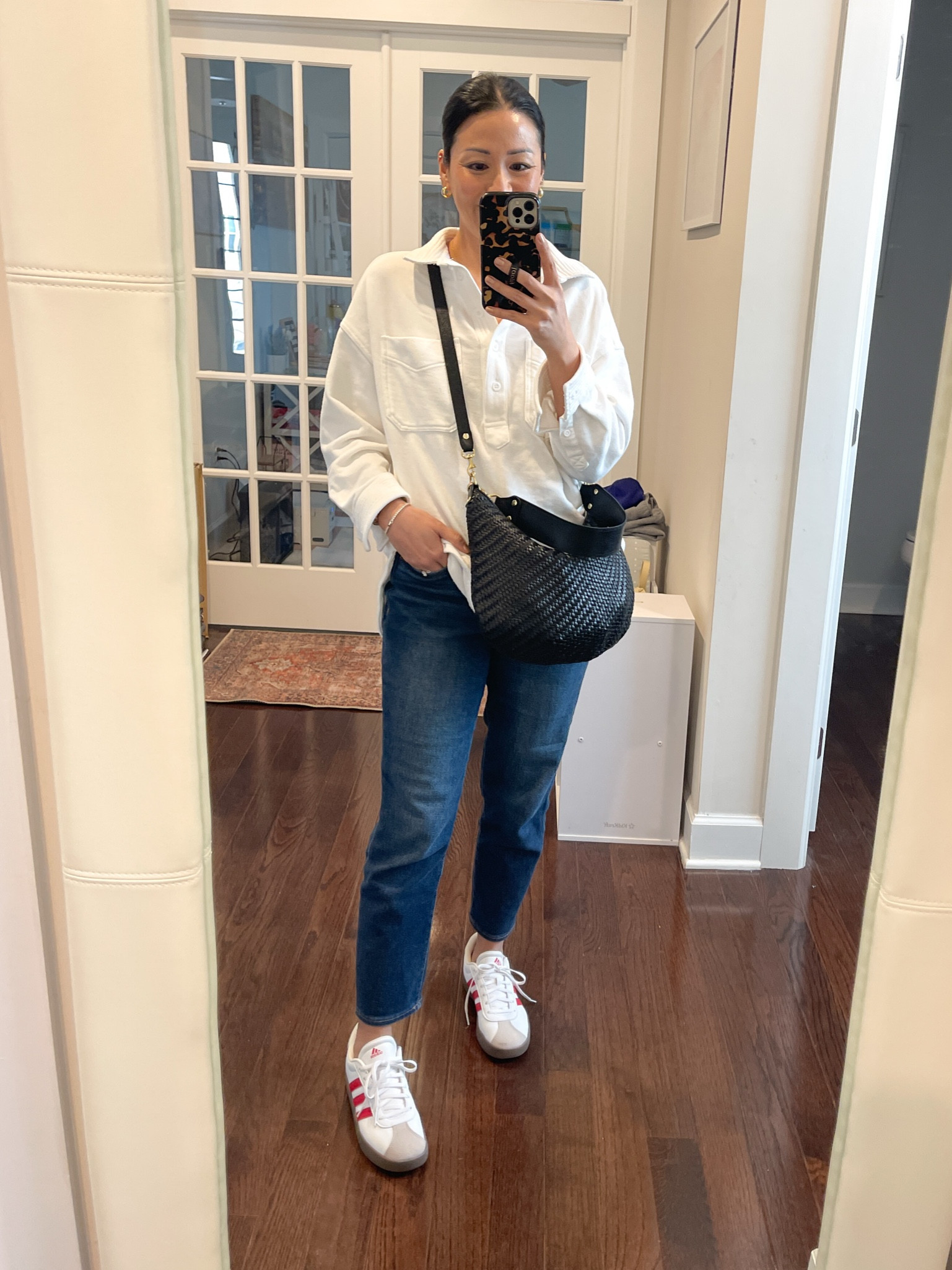 Size small sweatshirt
Size 4 petite jeans
Kids size 6 sneakers


#LTKStyleTip #LTKOver40 #LTKFindsUnder50