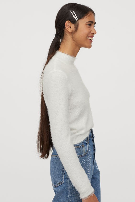 Fluffy Mock-turtleneck Sweater | H&M (US + CA)