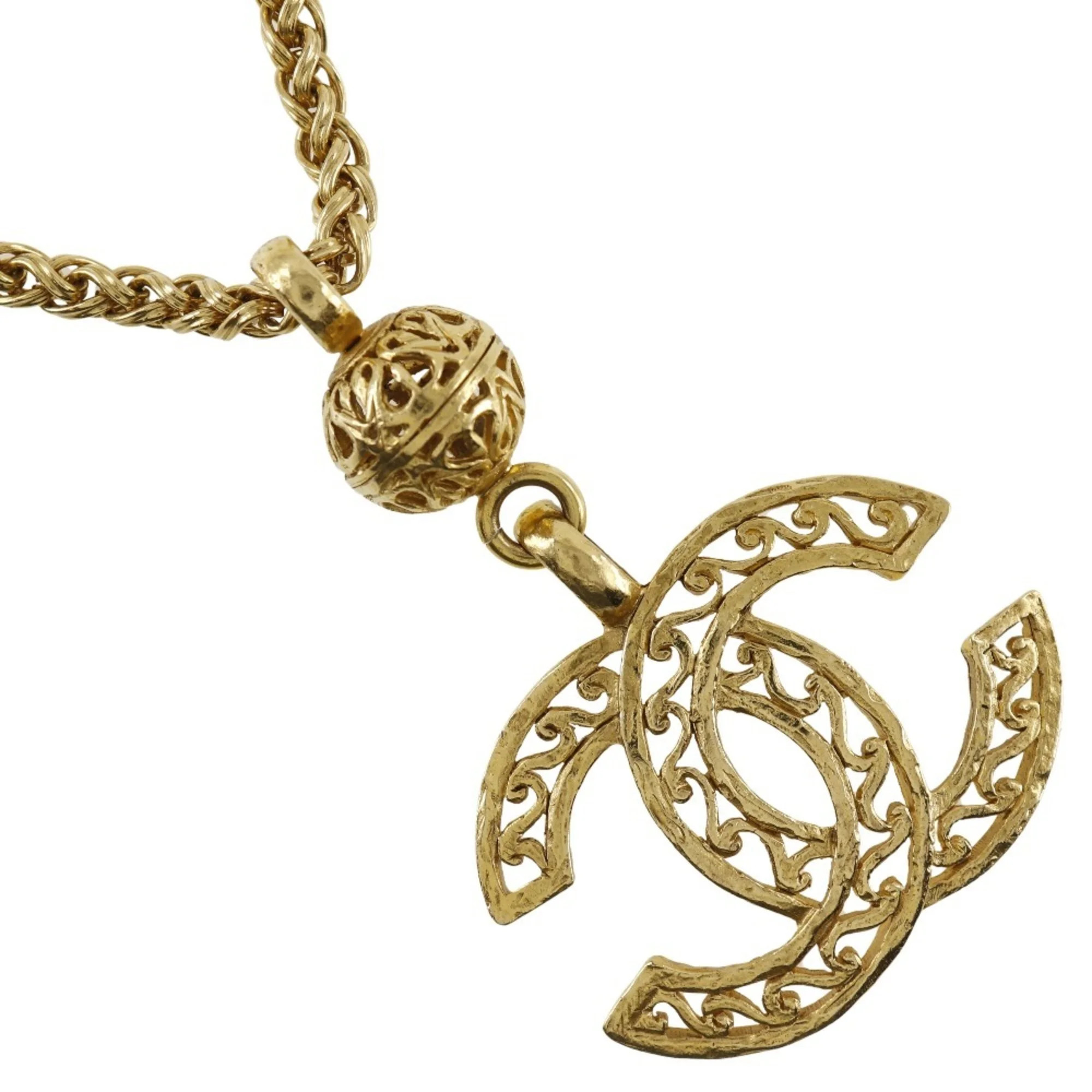 Pre-Owned CHANEL COCO Mark Necklace Vintage Pendant Gold Plated Made in France 1996 96A Approx. 8... | Walmart (US)