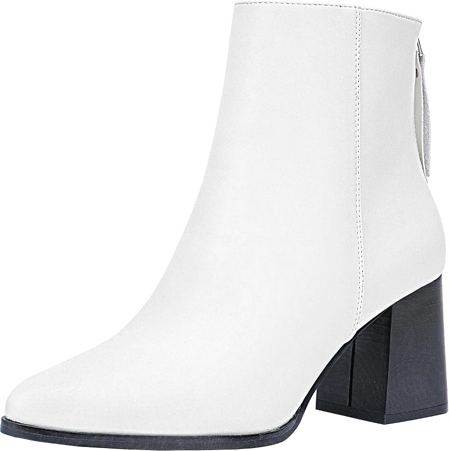 Jeossy Women's 9635 Chunky Heeled Ankle Boots | Pointed Toe Stacked Block Heel Booties | Amazon (US)