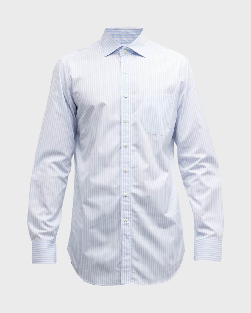 Sid Mashburn Men's Cotton Stripe Dress Shirt | Neiman Marcus