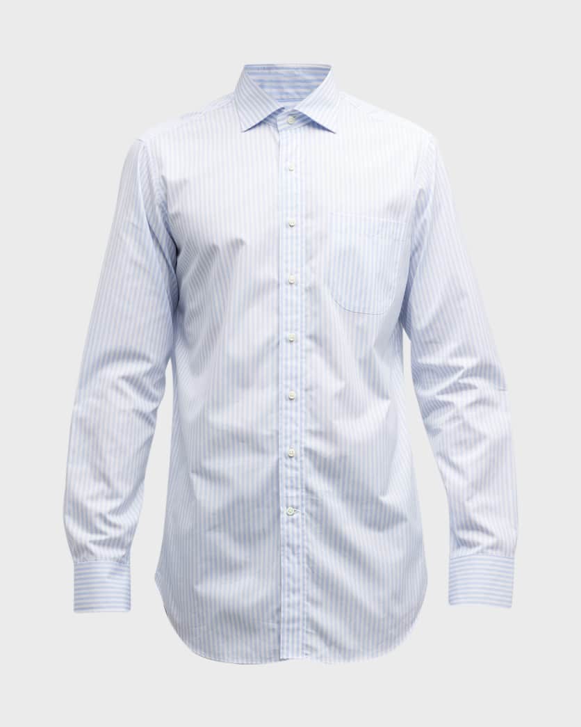 Sid Mashburn Men's Cotton Stripe Dress Shirt | Neiman Marcus