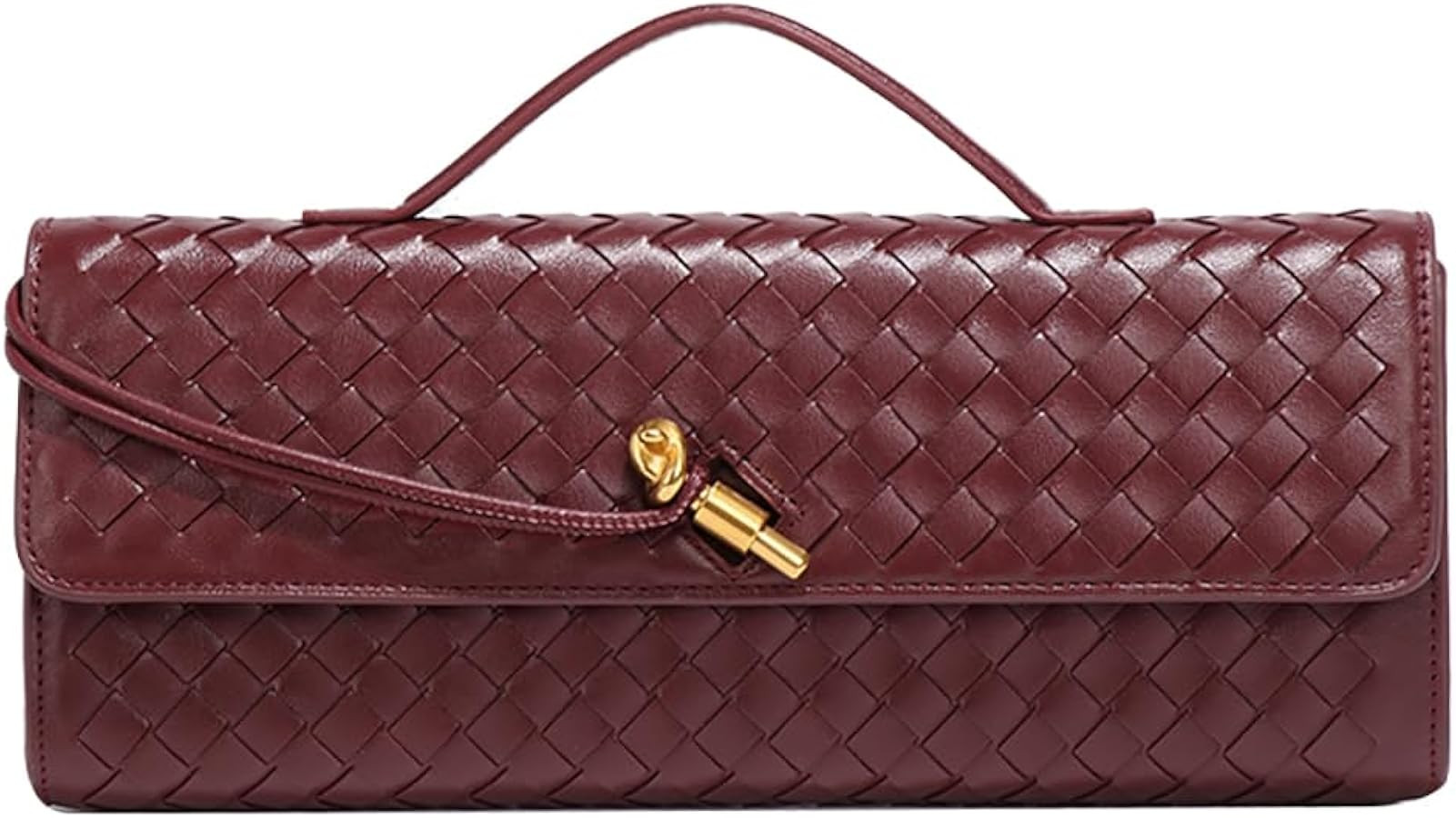 SKYK Woven Clutch Purses for Women Evening Bag Shoulder Crossbody Bags PU Leather Handbag | Amazon (US)