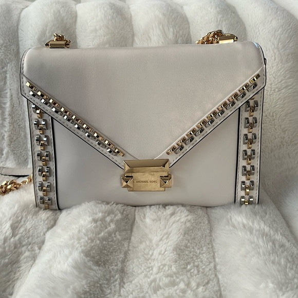 Michael Kors Whitney Optic White Leather Bag | Poshmark
