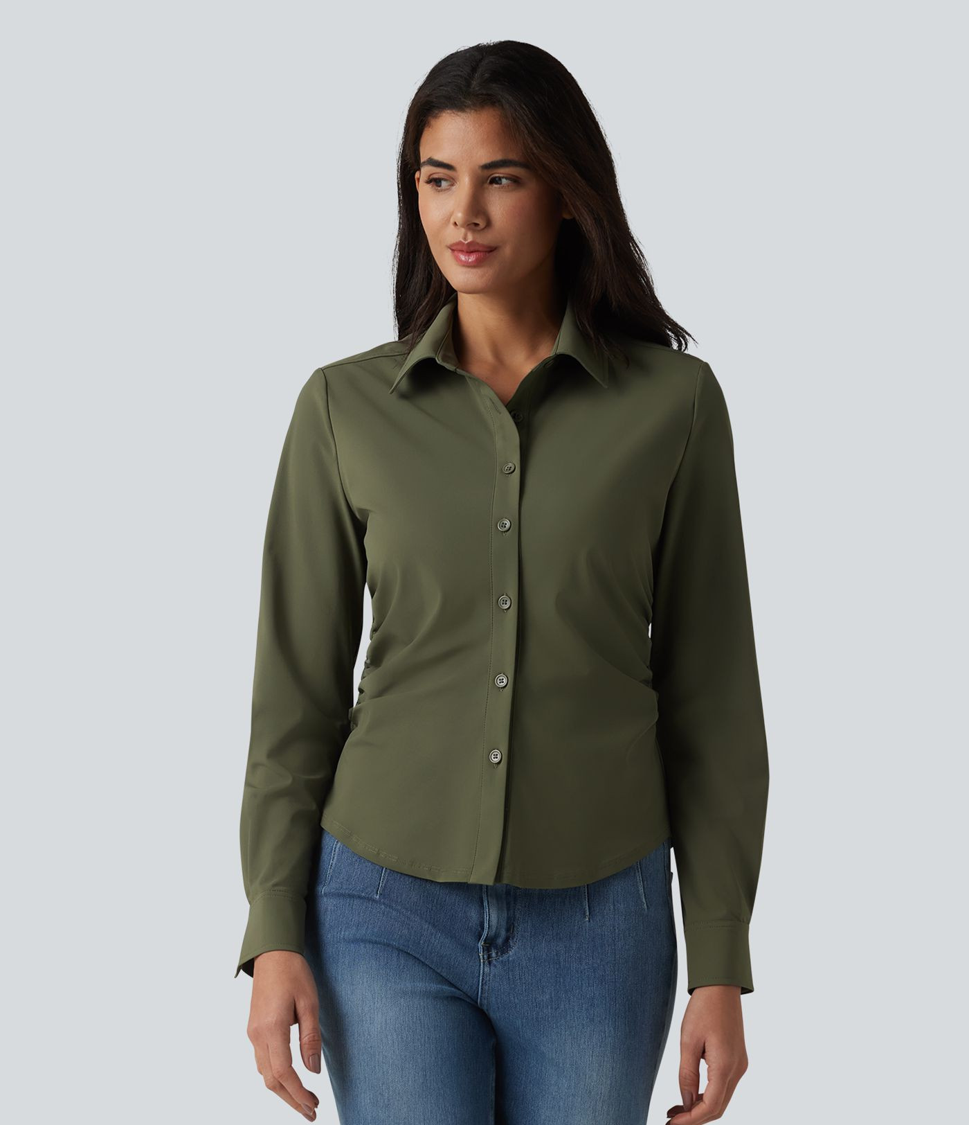 Women’s Wrinkle-Resistant Long Sleeve Quick Dry Casual Shirt - Halara | HALARA