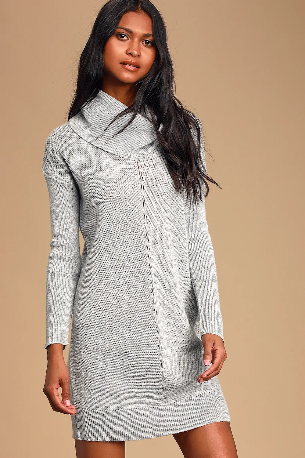 Tea Reader Light Grey Sweater Dress | Lulus