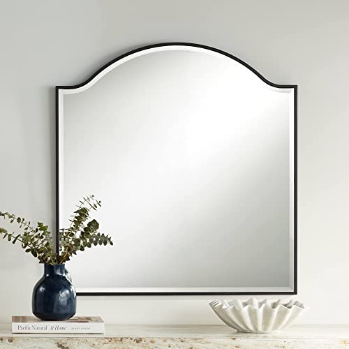 Noble Park Zoey Arch Top Square Vanity Decorative Wall Mirror Modern Industrial Beveled Edge Matte Black Frame 31 1/2" Wide for Bathroom Bedroom Living Room Home House Office Entryway | Amazon (US)