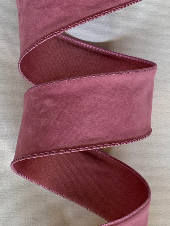 2.5 Mauve Velour Ribbon  Wired Edges  10 Yard Roll | Etsy | Etsy (US)