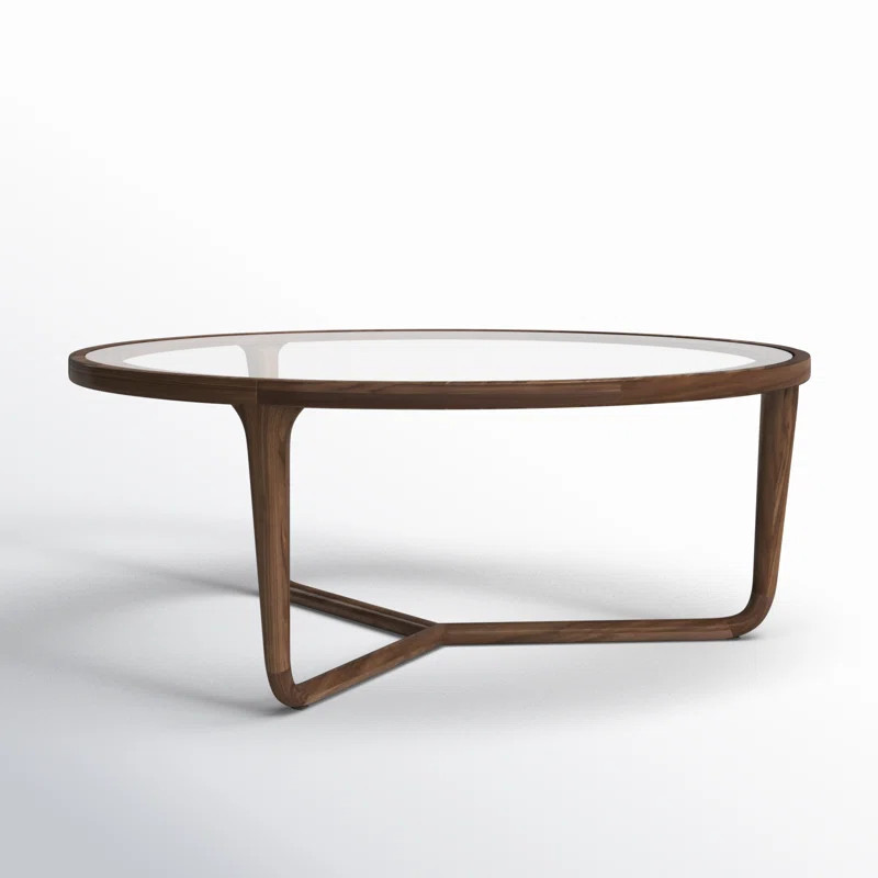 Ciro Solid Wood Glass-Top Round Coffee Table | Wayfair North America