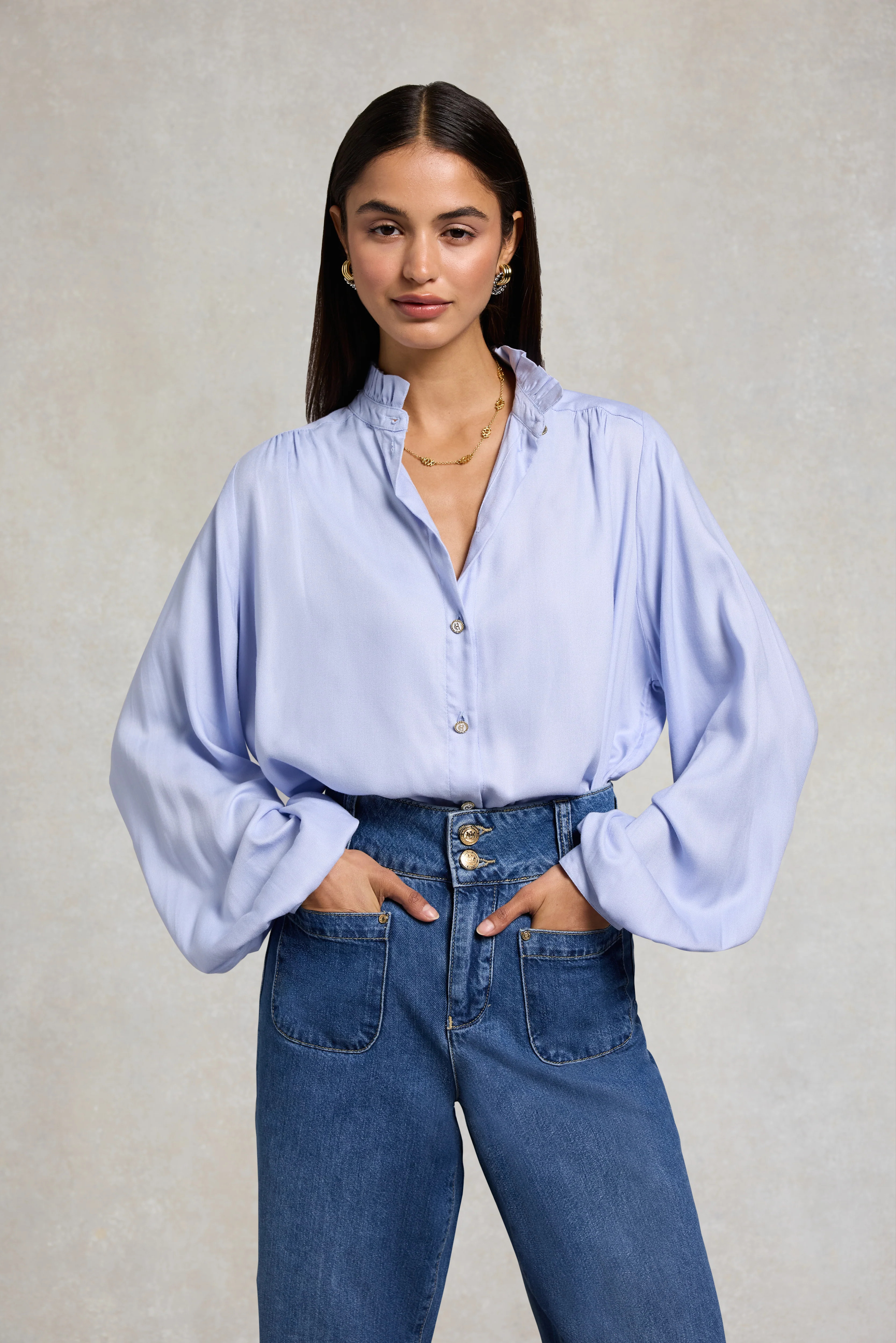 Lilibet Blouse (Pale Blue) | Holland Cooper