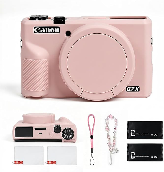 Silicone Case for Canon PowerShot G7X Mark III, Anti-Slip Rubber Skin with 2 Screen Protectors & ... | Amazon (US)