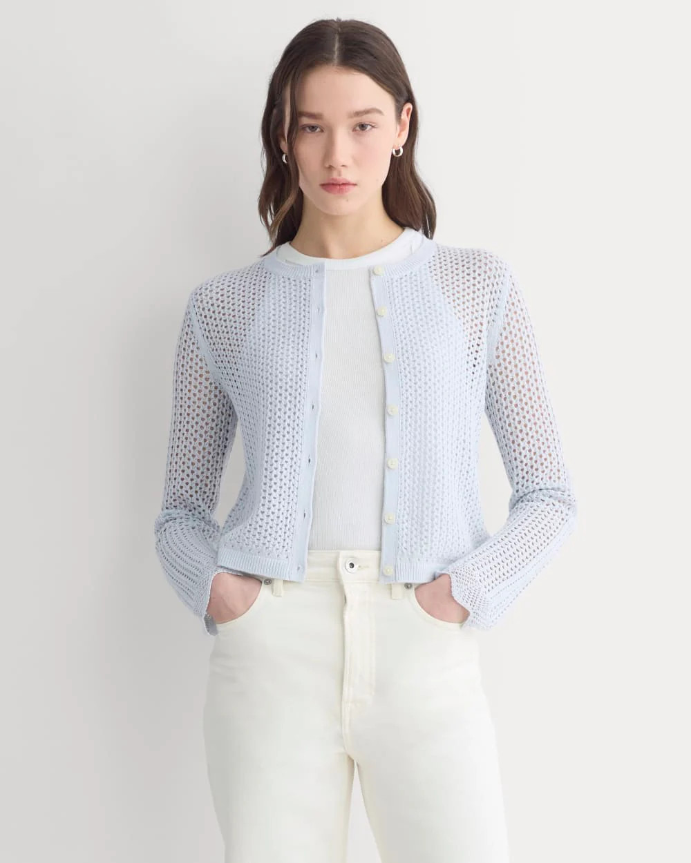 Lace-Knit Cardigan | Skywriting | Everlane