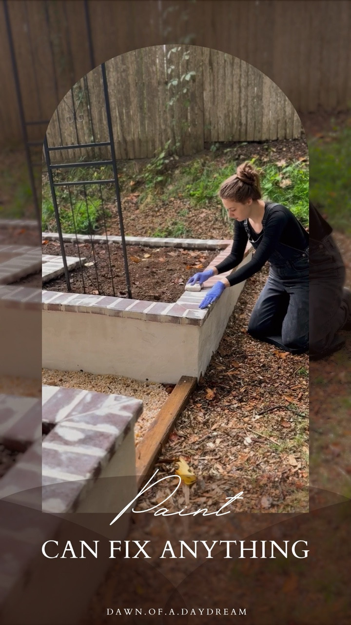 Sometimes all you need is a little paint to remind you that not all mistakes are disasters 😮‍💨

I definitely had a mild freak out when I first applied the white glaze and woke up to blindingly white bricks!! 😳🥲 But you reminded me that sometimes mistakes turn out to be happy accidents, and you were so right! 🥹

What do you think? Was this a happy accident after all? 

What I did: I used concrete stain diluted by 50% sponges over the top to tone down the white and brick back the red look we all missed

If you’re new here, you might wonder why I share my mistakes with thousands… and the answer is pretty simple 👀😅 DIY isn’t about being perfect, it’s about experimenting, learning, and having fun along the way!

#DIYwin #HappyAccidents #HomeProjects #DIYjourney #OldWorldStyle

DIY mistakes | happy accidents | concrete stain | brick painting | grout painting | home renovation | before and after DIY | old world home | beginner DIY projects | DIY inspiration