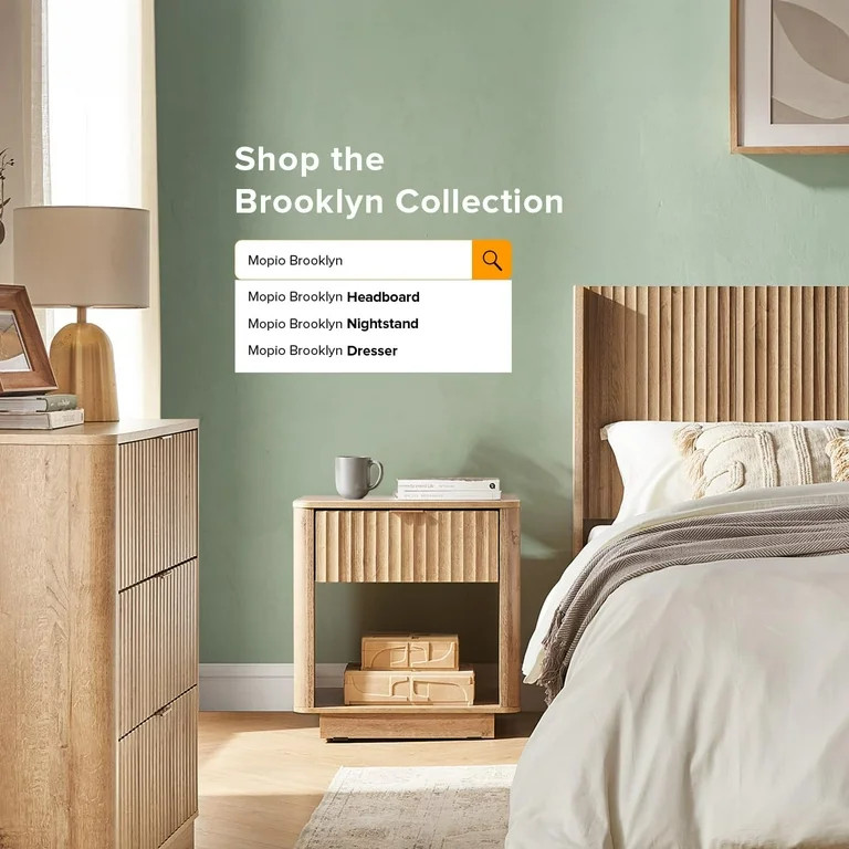mopio Brooklyn Oak Night Stand, Modern Farmhouse Nightstand, Small Side Table, Bedside Table with... | Walmart (US)