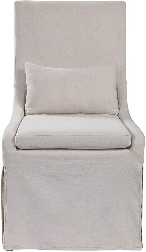 Amazon.com: Uttermost Coley Linen Armless Chair in Off White : Home & Kitchen | Amazon (US)