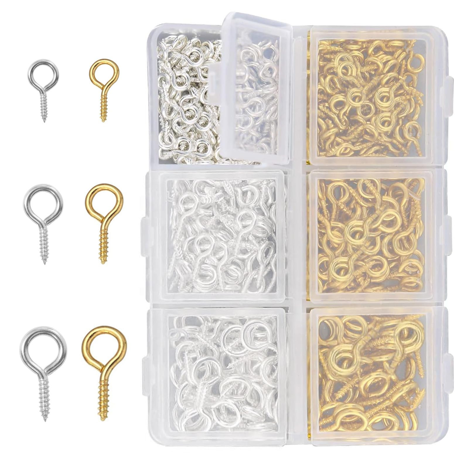 Small Screw Eye Pins for Jewellery Making, 400 Pcs Mini Eye Screw Pins Hooks Metal Little Eyelets... | Amazon (CA)