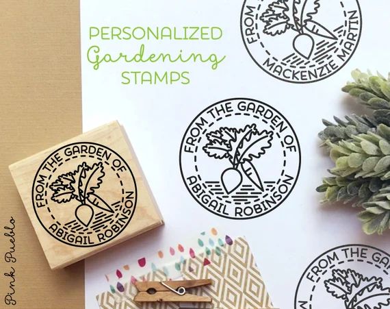 From the Garden of Stamp, Gardener Gift, Gardening Gift, Canning Label Stamp - Personalized | Etsy (CAD)