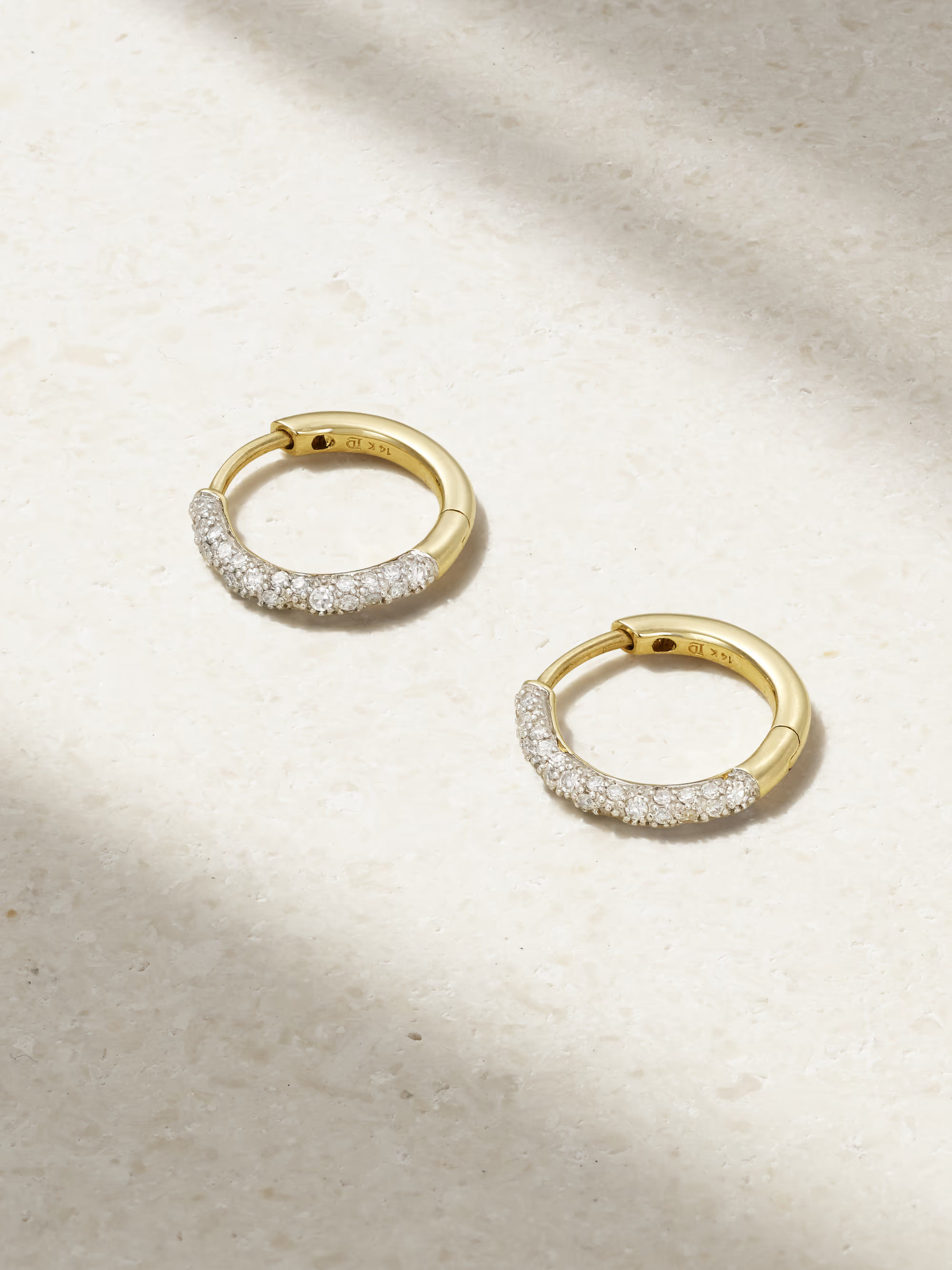 Medium 14-karat recycled gold diamond hoop earrings | NET-A-PORTER (UK & EU)