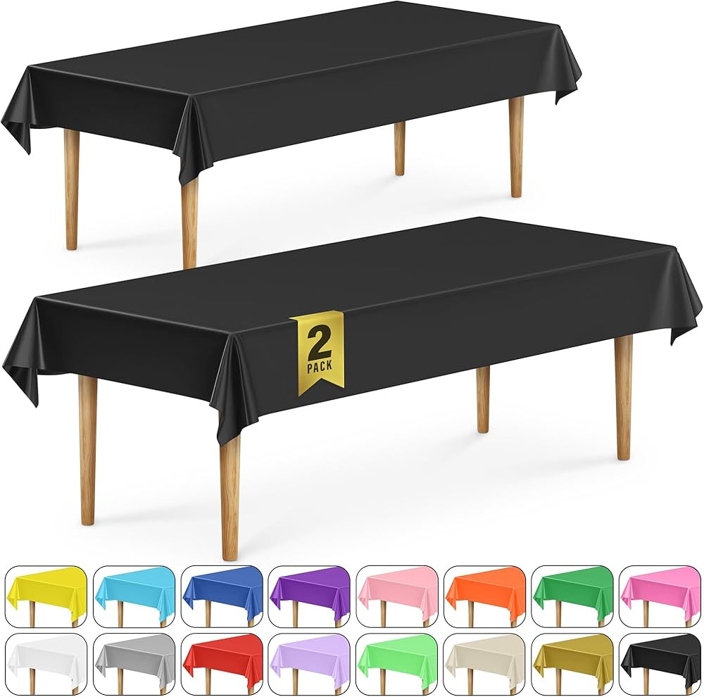 DecorRack 2 Rectangular Tablecloths BPA-Free Plastic, 54 x 108 inch, Dining Table Cloth, Rectangl... | Amazon (US)