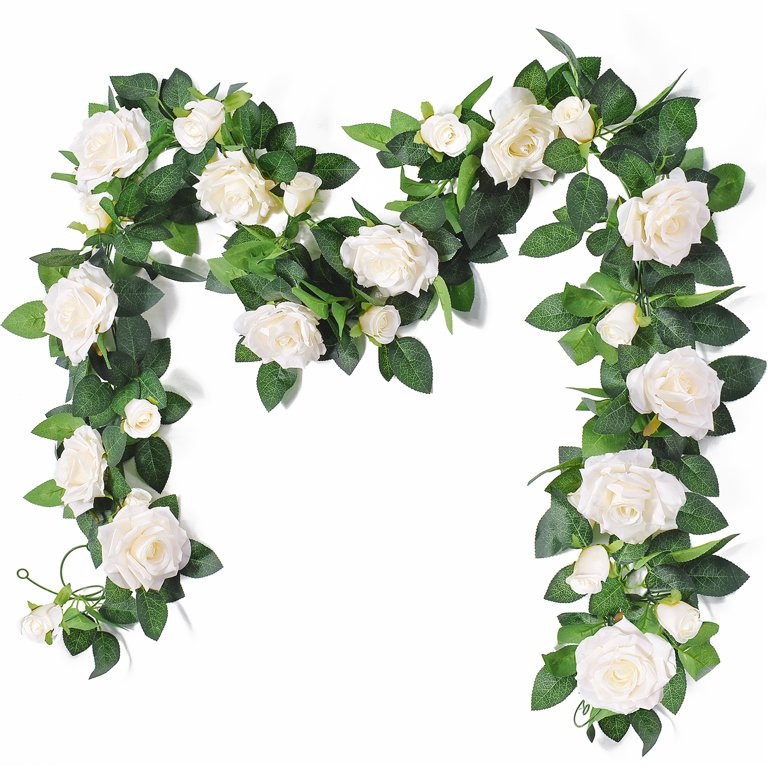Samhe 3Pack 19.68FT Artificial Flower Garland, Eucalyptus Floral Garland Fake Rose Vines for Gard... | Walmart (US)