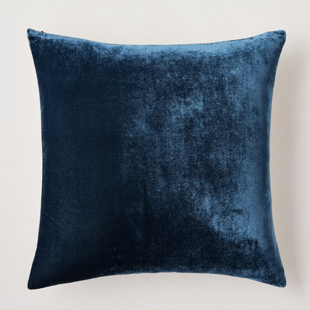 Lush Velvet Pillow Cover, 16&amp;quot;x16&amp;quot;, Regal Blue | West Elm (US)