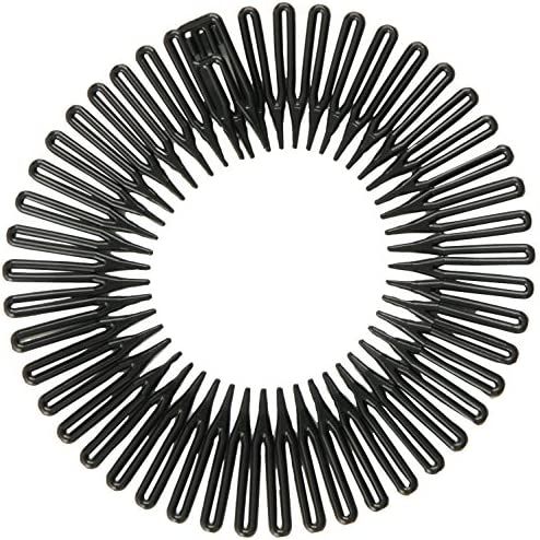 CARAVAN Full Circle Spring Head Band Comb In Classic Black With Deep Teeth And Closure | Amazon (US)