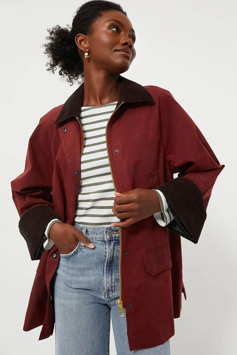 Red Chiltern Street Jacket In Waxed Cotton | Tuckernuck (US)