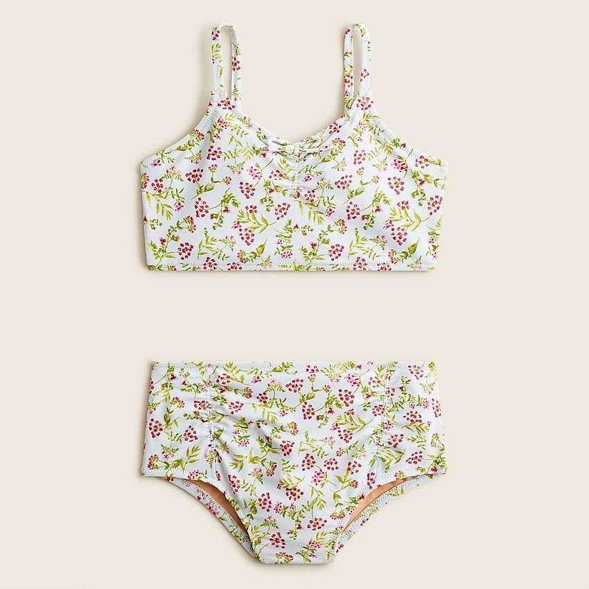 Girls' high-waisted two-piece in print with UPF 50+ | J.Crew US