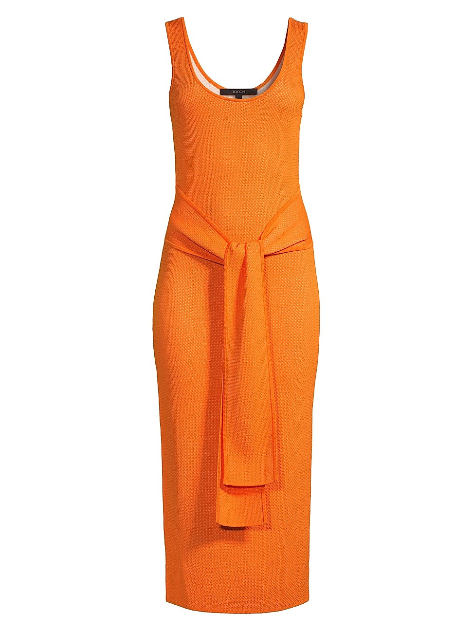 Women's Lucy Tie-Front Midi-Dress - Orange White - Size Small | Saks Fifth Avenue
