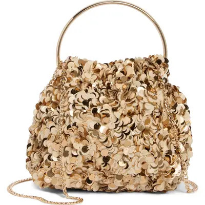 Olga Berg Sharma Sequin Pouch Bag in Natural at Nordstrom | Nordstrom