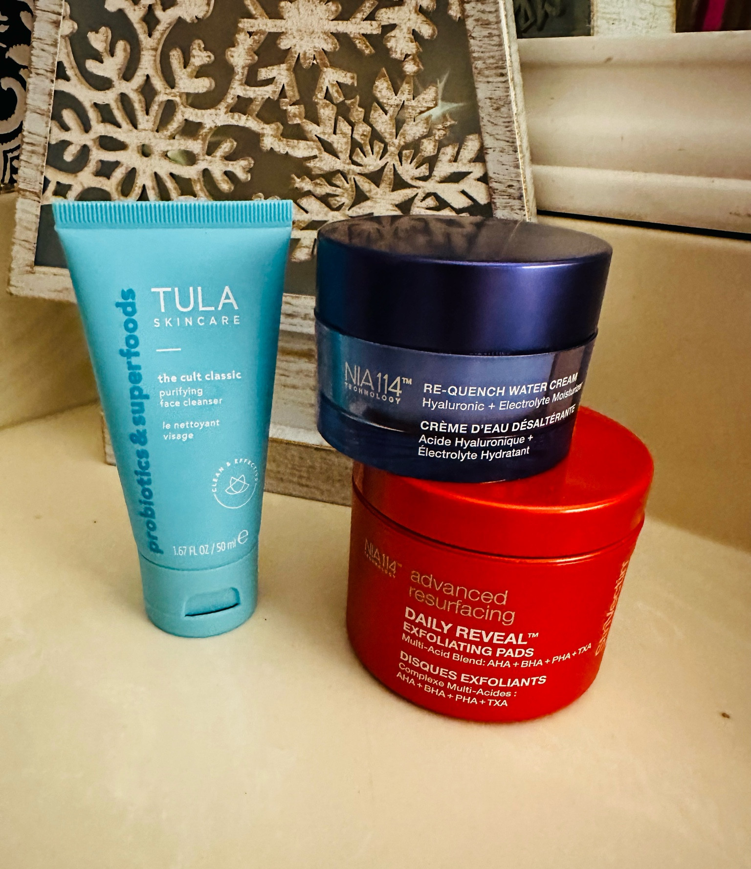 My favorite skincare products ever! A nice, gentle cleanser, the best non-pore clogging  moisturizer ever, and clarifying pads that I use twice a week to exfoliate and clear my skin 

#LTKfindsunder100 #LTKbeauty #LTKitbag