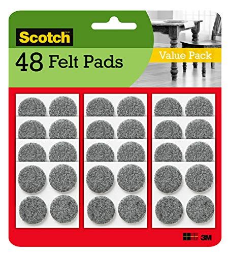 Scotch Heavy Duty Felt Pads, Furniture Pads for Protecting Hardwood Floors, Round, Gray, 1-in Diamet | Amazon (US)