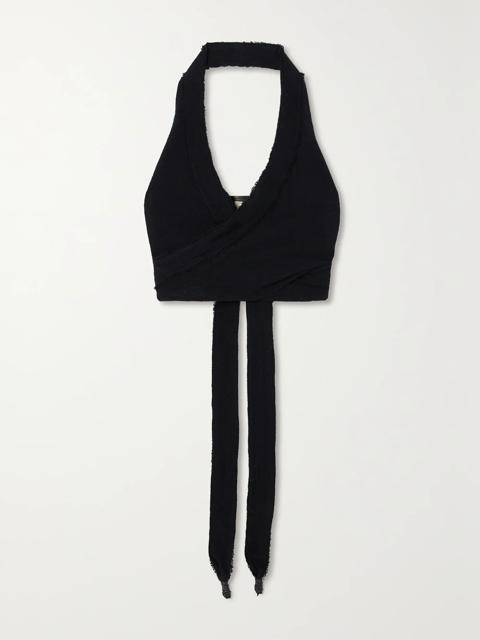 + NET SUSTAIN Xiyo frayed wrap-effect cotton-gauze halterneck top | NET-A-PORTER APAC