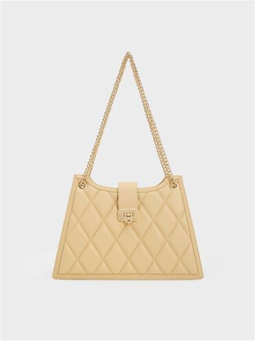 Cressida Quilted Trapeze Chain Bag | Charles & Keith US