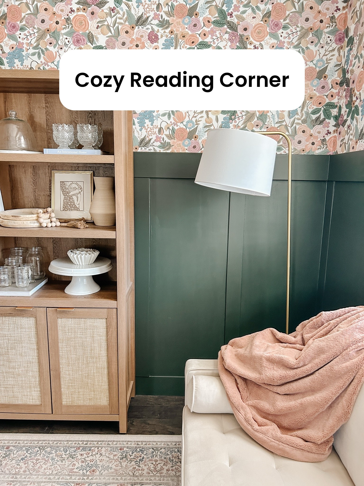 I could spend all afternoon here with a book and this cozy blanket! Especially love this overhang lamp we can twist around when we need extra light! Give me a reading nook on a fall afternoon and I’m done for! #frontroom #readingnook

#LTKHome