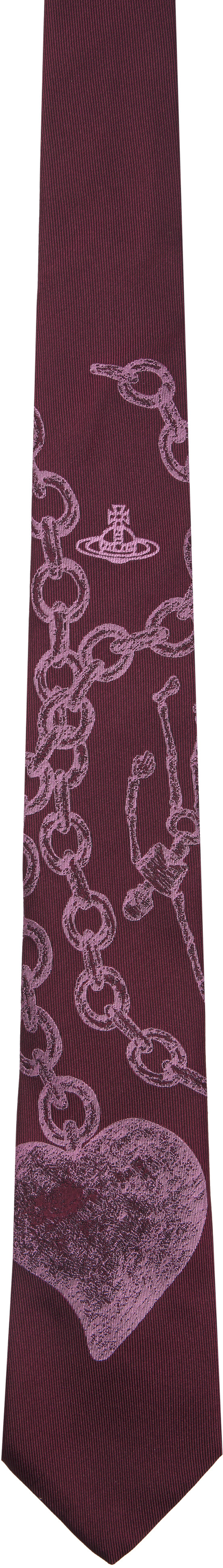 Vivienne Westwood Burgundy Heart & Chain Tie | SSENSE