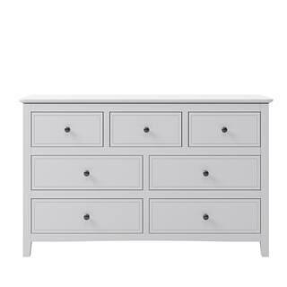 wetiny 7-Drawers White Dresser 48.42 in. L x 15.35 in. W x 30.11 in. H 868WF283151AAK - The Home ... | The Home Depot