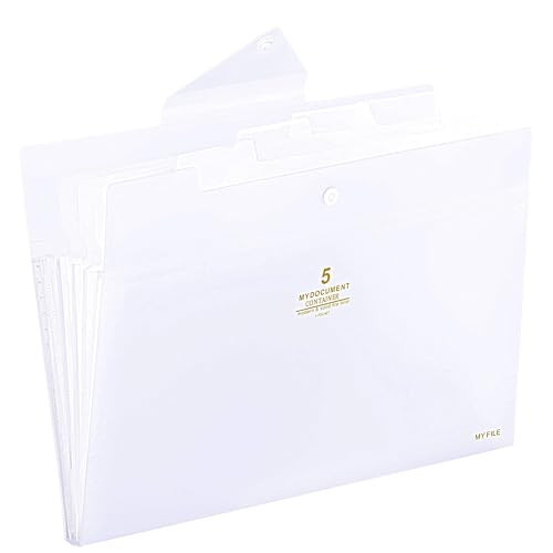 SKYDUE Clear Expanding File Folders with Pockets. Accordion File Organizer with Labels. Portable Document Organizer for Home, School, and Office. | Amazon (US)