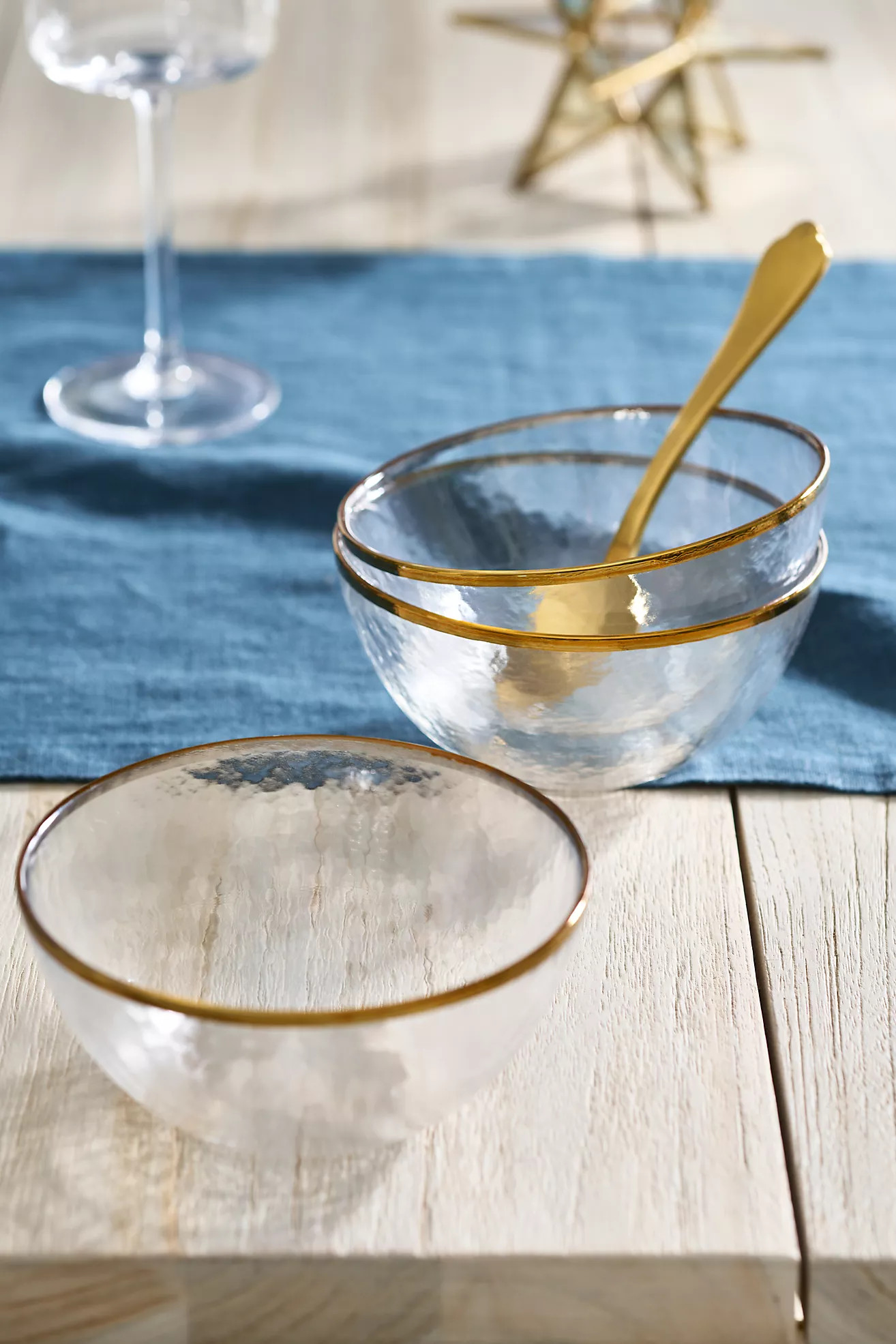 Gold Rim Glass Bowls, Set of 3 Small | Anthropologie (US)