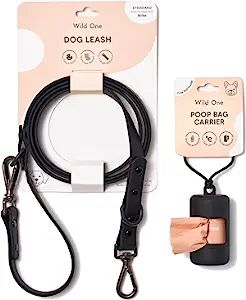 Wild One Nylon Adjustable Length Leash 5.5 Feet and Poop Bag Carrier Set, Waterproof, Odor Resist... | Amazon (US)